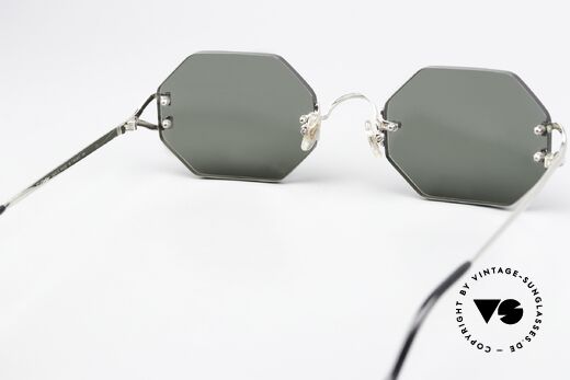 Cartier Rimless Octag One Of A Kind Platinum, with new CR39 UV400 lenses in gray-green G15 color, Made for Men and Women