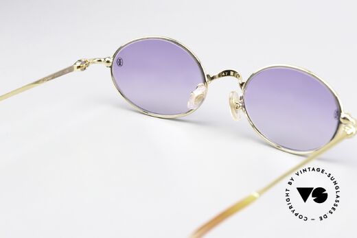 Cartier Filao - S Small Oval 90s Shades 22ct, the metal frame can be glazed with lenses of any kind, Made for Men and Women
