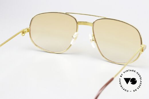 Cartier Romance Santos - L Luxury Sunglasses 1980's, new ORANGE-gradient sun lenses (also wearable at night), Made for Men