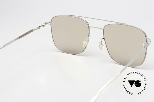 Mykita Yuuto Shiny Silver Soft Brown Solid, sun lenses (100% UV) could be replaced with opticals, Made for Men