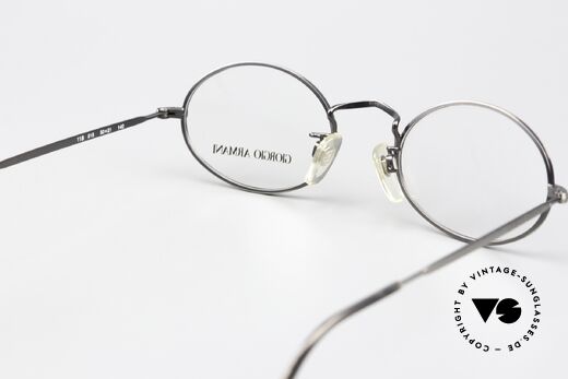 Giorgio Armani 118 Rare Old Oval 90's Glasses, 2 different glazing screws: 1 silver, 1 antique silver, Made for Men