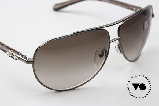 Chrome Hearts Baby Gravy Leather Shades 2004 Aviator, UNWORN striking luxury shades in size 64-11, Made for Men and Women
