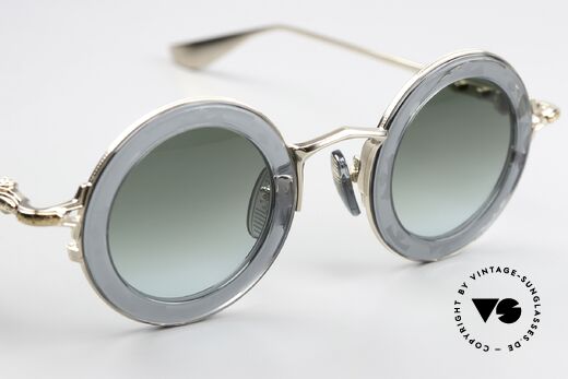 Chrome Hearts Cliticism Round Luxury Sunglasses, high-end ZEISS sun lenses in green-gradient, Made for Men and Women