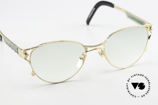 Jean Paul Gaultier 56-4179 No Retro Designer Shades 90s, light green tinted sun lenses (also wearable at night), Made for Men and Women