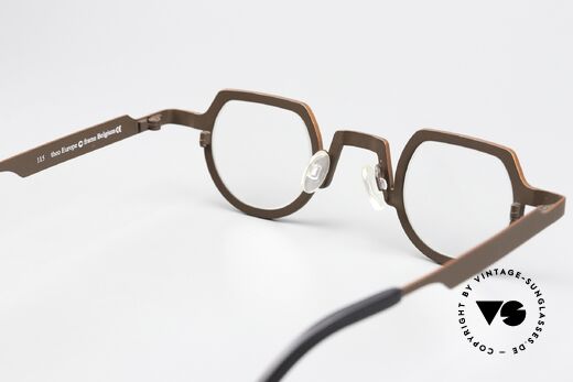 Theo Belgium Europe Titan Frame Brown Orange, unworn; like all our unique Theo eyewear specs, Made for Men and Women