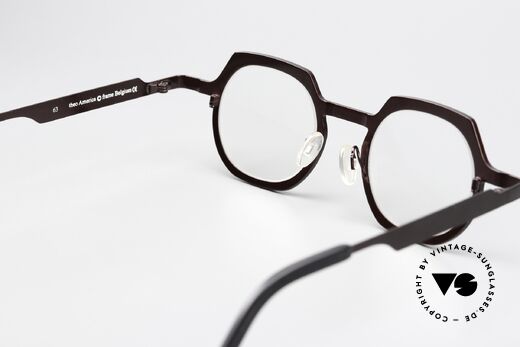 Theo Belgium America Titanium Frame Dark Brown, unworn; like all our unique Theo eyewear specs, Made for Men and Women
