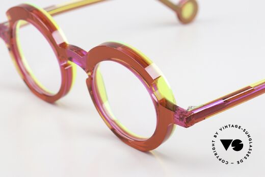 Theo Belgium Sara Round Acetate Ladies Frame, the frame can be glazed with progressive lenses, Made for Women