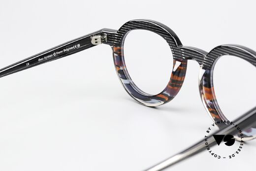 Theo Belgium Ayunan Black Transparent Red Blue, the frame can be glazed with progressive lenses, Made for Men and Women