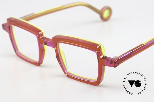 Theo Belgium Vilmos Square Acetate Ladies Frame, the frame can be glazed with progressive lenses, Made for Women