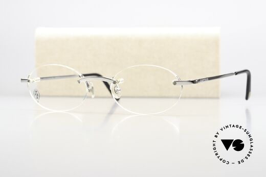Cartier T-Eye Oval Platinum-Plated Glasses, Size: medium, Made for Men and Women Cartier T-Eye Oval Platinum-Plated Glasses, Size: medium, Made for Men and Women