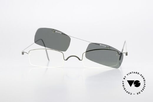 Markus T D15 Titanium Frame Clip-On, can only be fitted with reading lenses + pratical clip-on, Made for Men and Women
