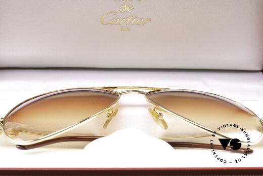 Cartier Vendome Solid Gold - L 18kt Solid Gold Sunglasses 80's, Size: large, Made for Men