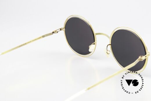 Mykita Giselle Gold Jet Black Darkgrey Solid, innovative flexible frame construction: one size fits all, Made for Women