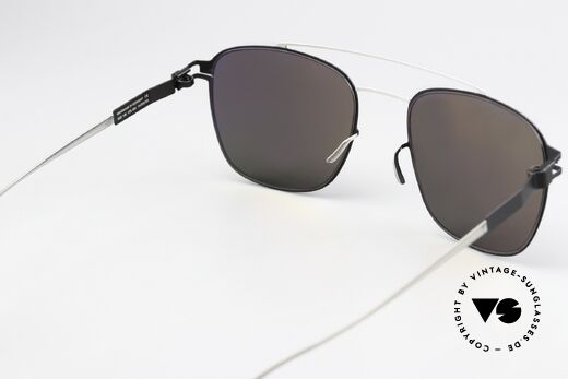 Mykita Hugh Silver Black Mirror Shades, innovative flexible frame construction: one size fits all, Made for Men