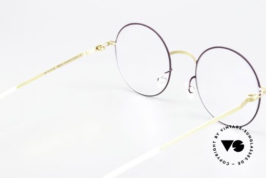 Mykita Pernilla Round Eyewear Gold Plum, innovative flexible frame construction: one size fits all, Made for Women