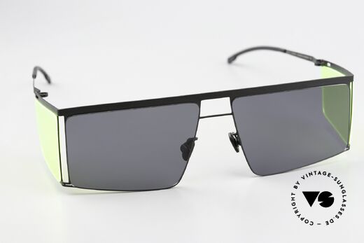 Mykita Helmut Lang HL001 Black With Fluo Yellow Sides, non-reflecting sun lenses with 100% UV protection, Made for Men and Women Mykita Helmut Lang HL001 Black With Fluo Yellow Sides, non-reflecting sun lenses with 100% UV protection, Made for Men and Women
