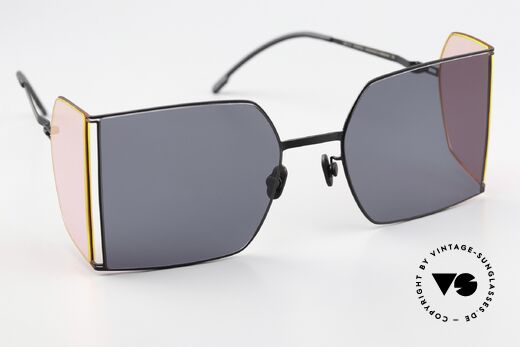Mykita Helmut Lang HL003 Black Frame With Fluo Pink Sides, the quality frame could be glazed with prescriptions, Made for Men and Women Mykita Helmut Lang HL003 Black Frame With Fluo Pink Sides, the quality frame could be glazed with prescriptions, Made for Men and Women