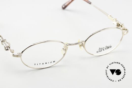 Jean Paul Gaultier 55-0039 Oval Titanium Frame 1996, metal frame can be glazed with optical (sun) lenses, Made for Men and Women Jean Paul Gaultier 55-0039 Oval Titanium Frame 1996, metal frame can be glazed with optical (sun) lenses, Made for Men and Women