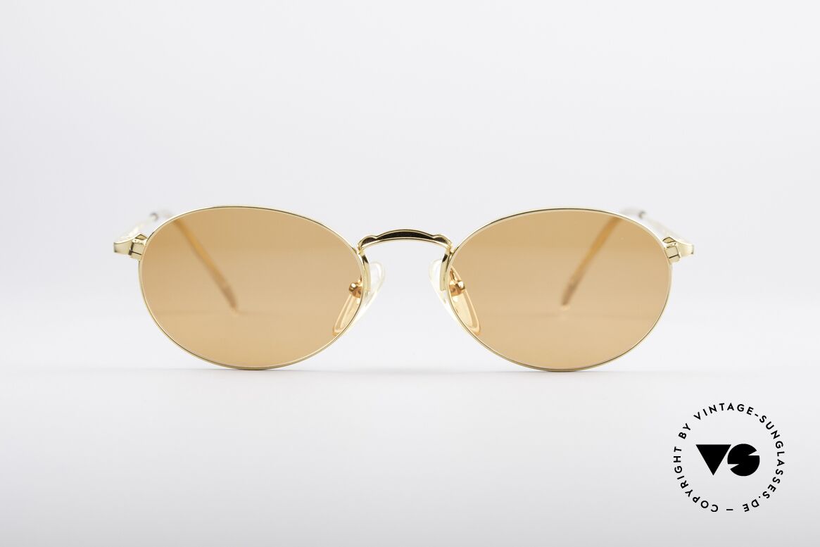 Jean Paul Gaultier 57-2172 Gold Plated Frame, oval vintage designer sunglasses by J.P. Gaultier, Made for Men and Women