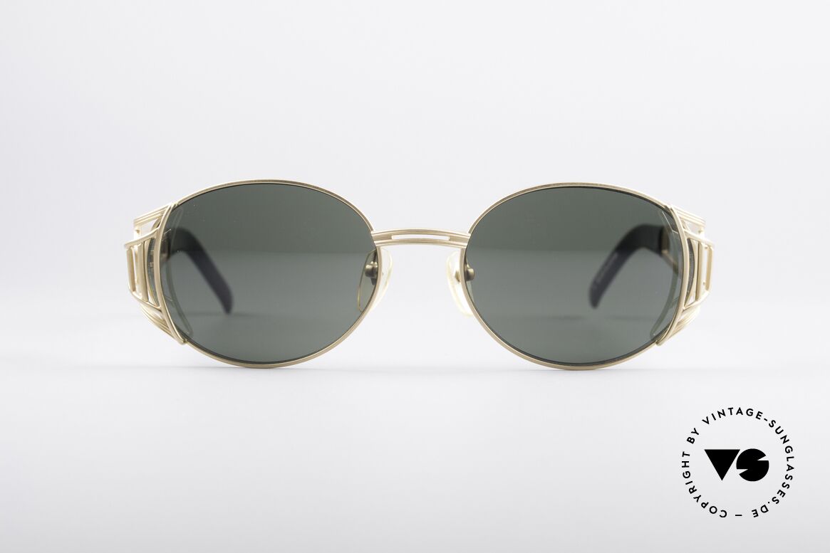 Jean Paul Gaultier 58-6102 Steampunk Designer Shades, sunglasses from 1997 with matt gold frame finish, Made for Men and Women
