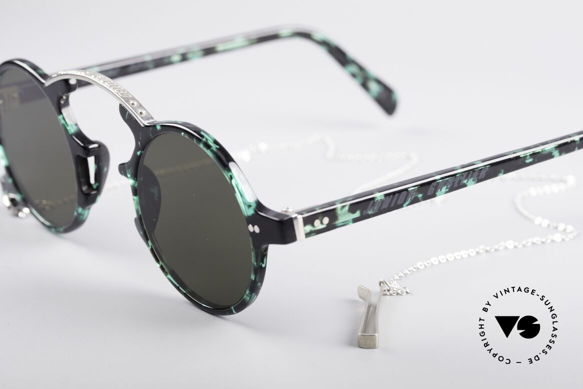 Jean Paul Gaultier 58-0271 90's Steampunk Shades, with a removable metal chain as fancy gimmick, Made for Men and Women