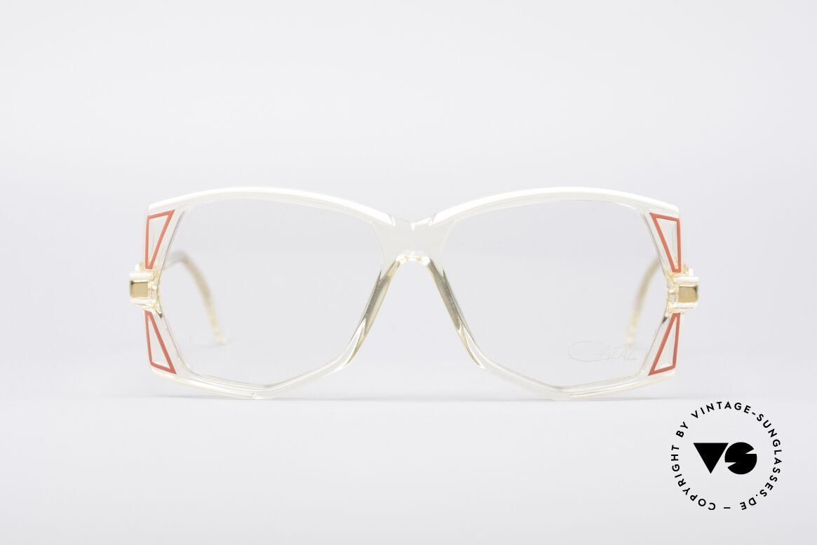 Cazal 172 Crystal Clear 80's Frame, rare 80's designer eyeglasses by Cazal (W.Germany), Made for Women