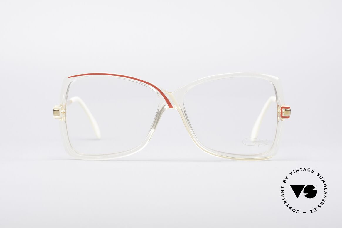 Cazal 175 True Vintage 80's Frame, crystal-clear plastic frame with swinging lines, Made for Women