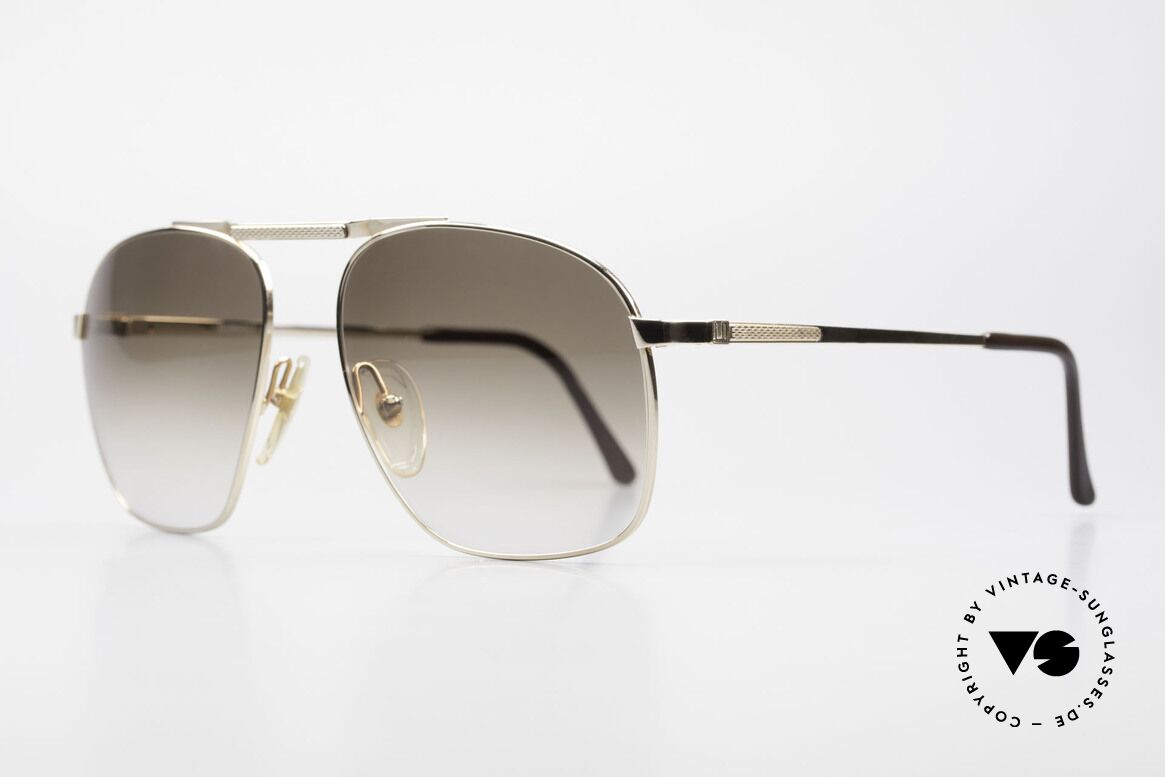 Dunhill 6046 Old 80's Aviator Luxury Glasses, gold-plated metal frame with brown gradient lenses, Made for Men