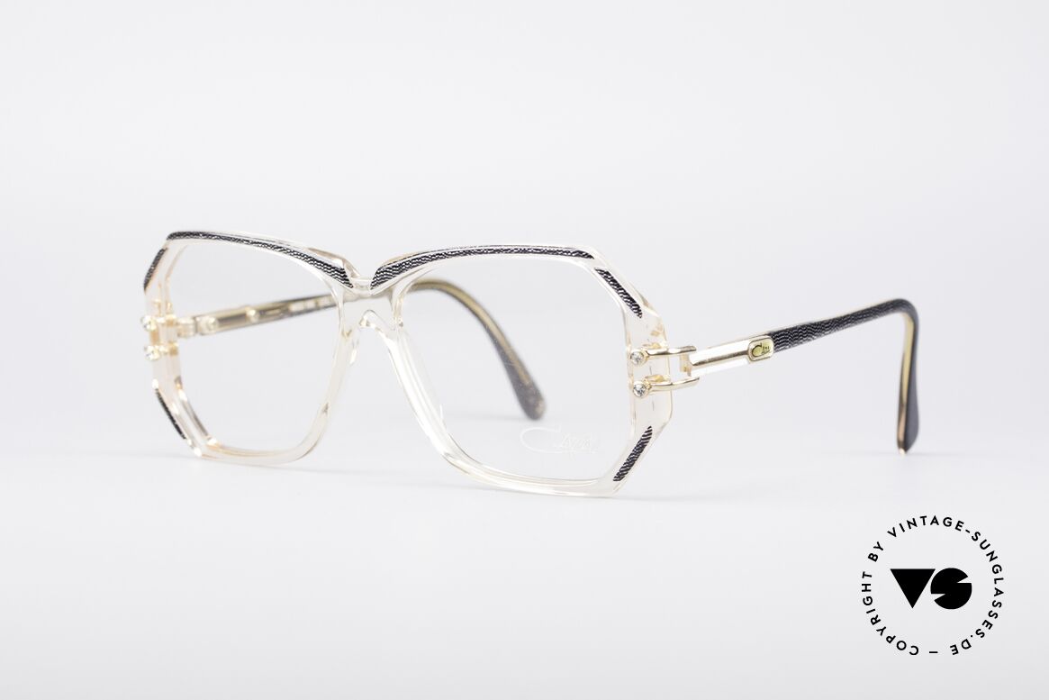 Cazal 169 Small Designer Frame, crystal clear frame with anthracite rims; SMALL size, Made for Women