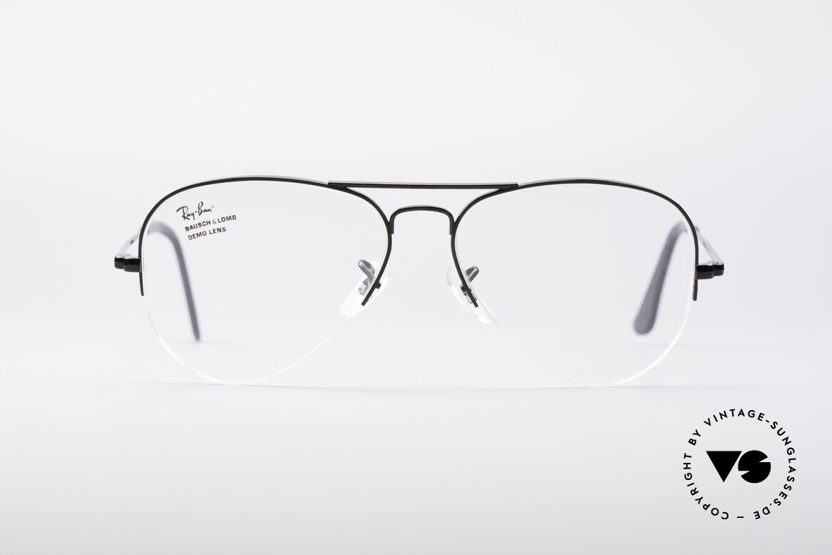 Ray Ban Aviator Half Rimless 80's Frame, vintage Ray-Ban eyeglass-frame of the 1980's, Made for Men and Women