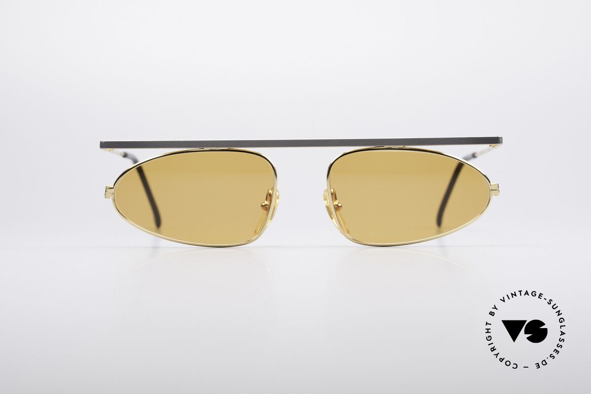 Taxi 201 by Casanova 80's Designer Frame, yellow-gold frame with gaudy orange lenses (100% UV), Made for Men and Women