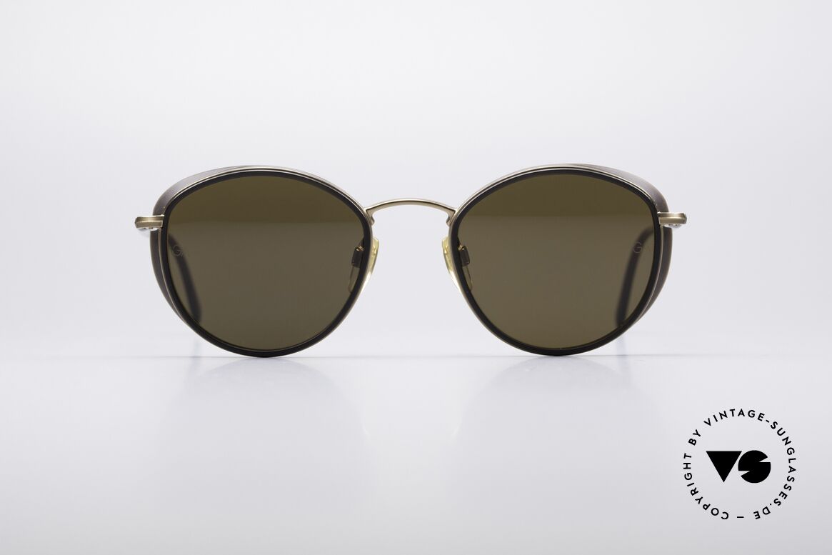 Giorgio Armani 655 Round 90's Shades, 90's Armani designer sunglasses with small side shields, Made for Men and Women