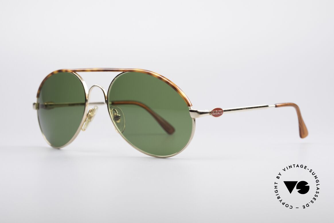 Bugatti 65986 Men's 80's Sunglasses, basic mod. 65986 refined with tortoise appliqué, Made for Men