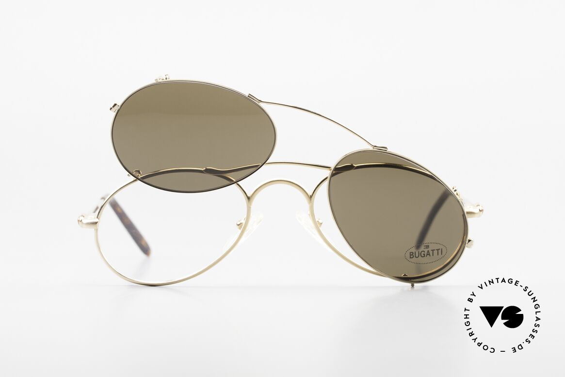 Bugatti 23407 Men's Eyeglasses With Clip On, NO RETRO glasses, but an old 90's original; vertu, Made for Men