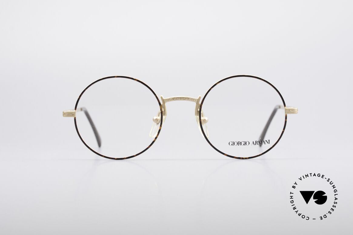 Giorgio Armani 129 Classic Round 80's Frame, rare vintage eyeglasses by famous Giorgio Armani, Made for Men and Women