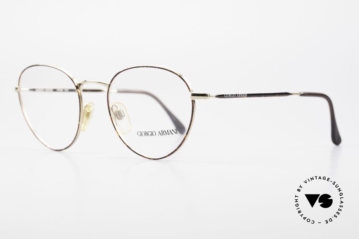 Giorgio Armani 165 Panto Vintage Glasses 80s 90s, noble 'chestnut brown/tortoise/gold' frame coloring, Made for Men