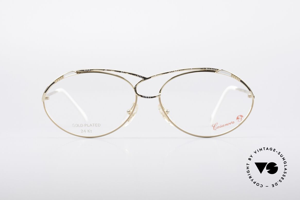Casanova LC13 24kt Gold Plated Frame, glamorous CASANOVA eyeglass-frame from around 1985, Made for Women Casanova LC13 24kt Gold Plated Frame, glamorous CASANOVA eyeglass-frame from around 1985, Made for Women