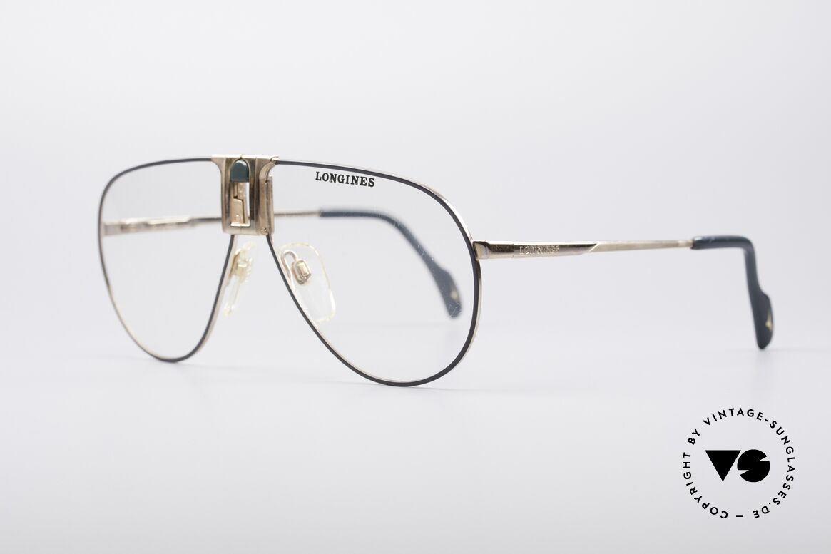 Longines 0154 1980's Aviator Glasses, classic aviator design & timeless coloring (gold/gray), Made for Men