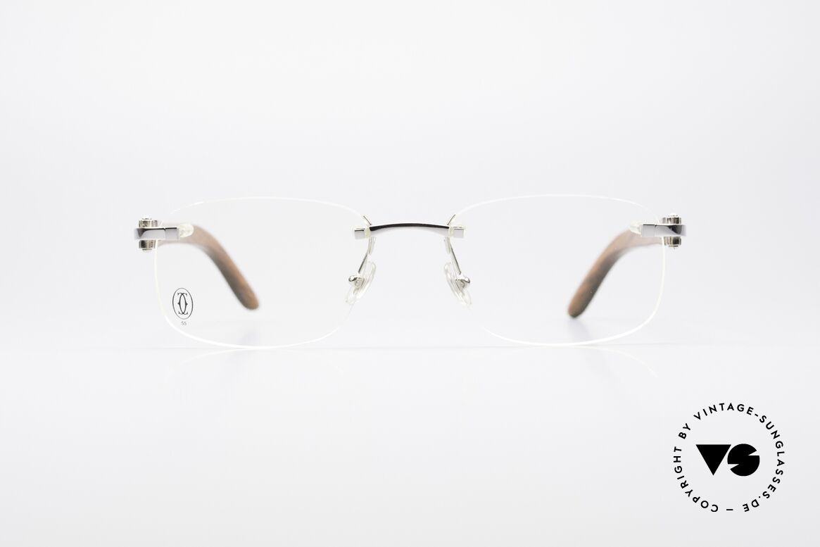 Cartier Paglia Luxury Rimless Wood Frame, original vintage CARTIER rimless luxury eyeglass-frame, Made for Men