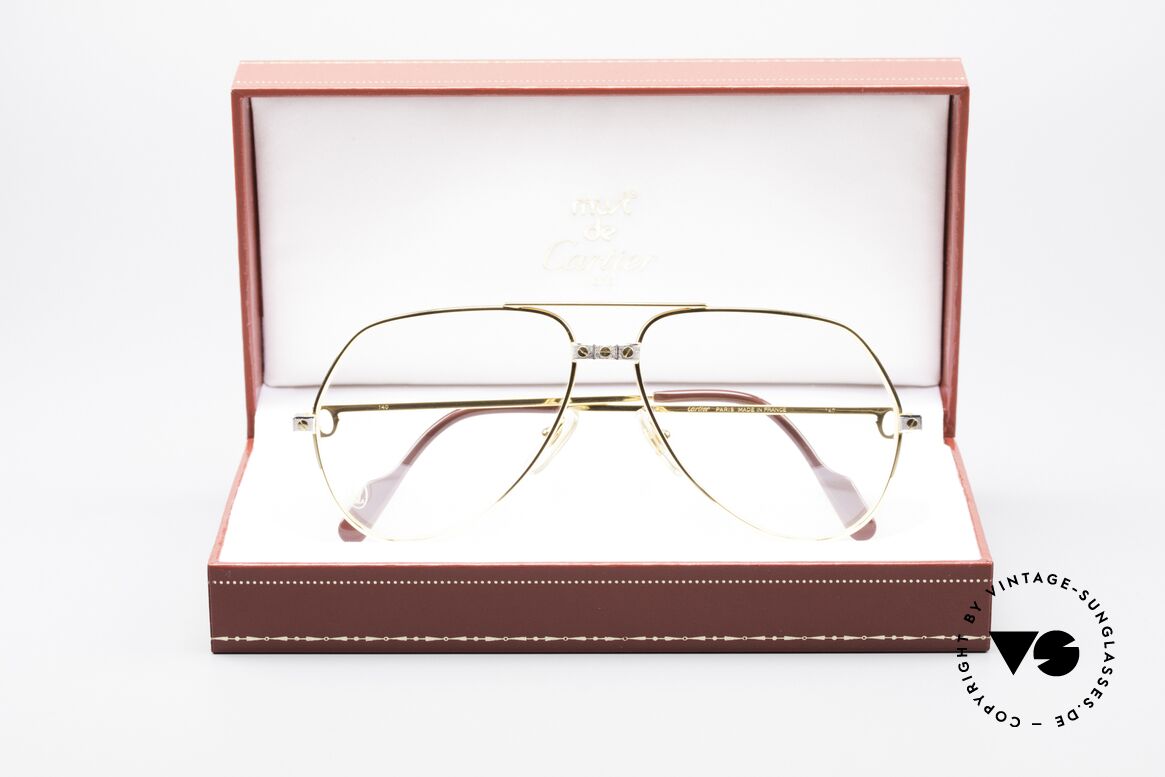 Cartier Vendome Santos - M James Bond Glasses Original, luxury frame (22ct gold-plated) with full orig. packing!, Made for Men