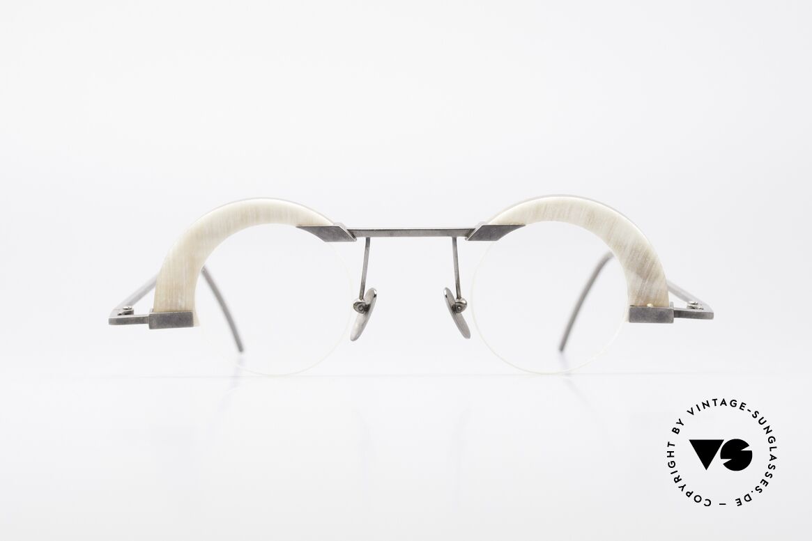 B. Angeletti Schwärmer Genuine Horn Glasses 1994, precious 1990's eyeglass-frame by Barbara ANGELETTI, Made for Men and Women