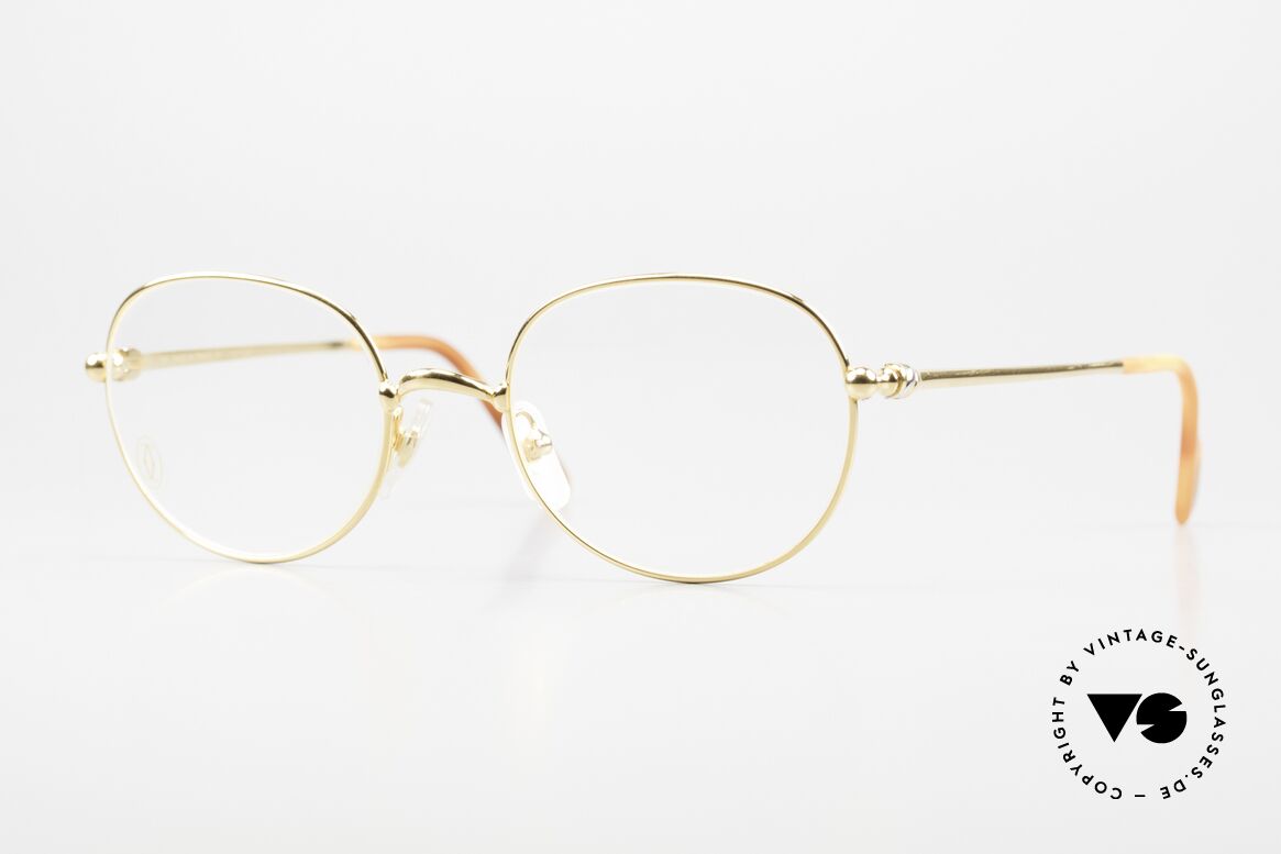 Cartier Antares - S Round 90's Luxury Eyewear, model from the 'Thin Rim' series by Cartier (lightweight), Made for Men and Women
