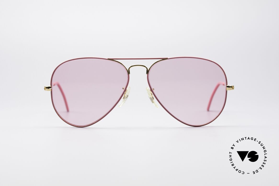 Ray Ban Large Metal Pink Ladies Sunglasses, 1980's RAY-BAN vintage sunglasses in size 58/14, Made for Men