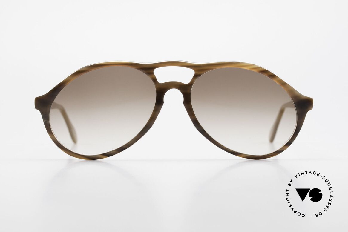 Bugatti 64852 Genuine Buffalo Horn Glasses, precious 80's Bugatti vintage sunglasses; size 54-16, Made for Men