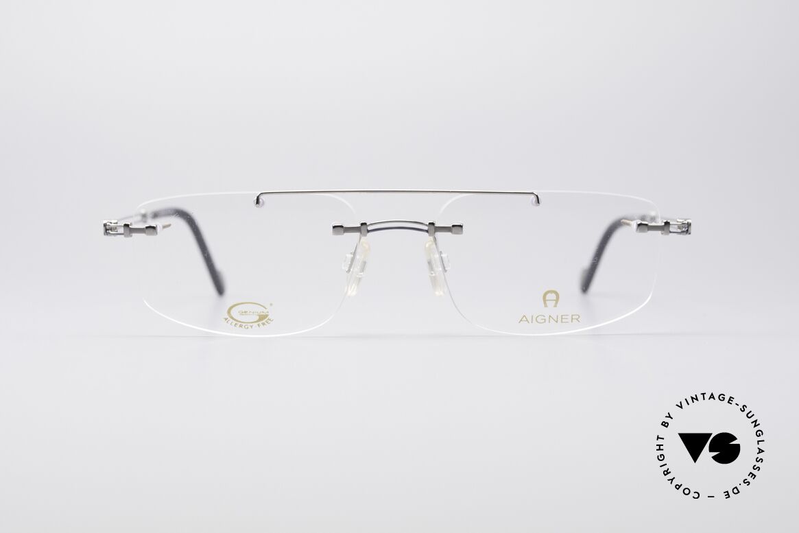 Aigner EA499 Rimless Vintage Glasses, Etienne AIGNER vintage designer eyeglasses of the 90's, Made for Men