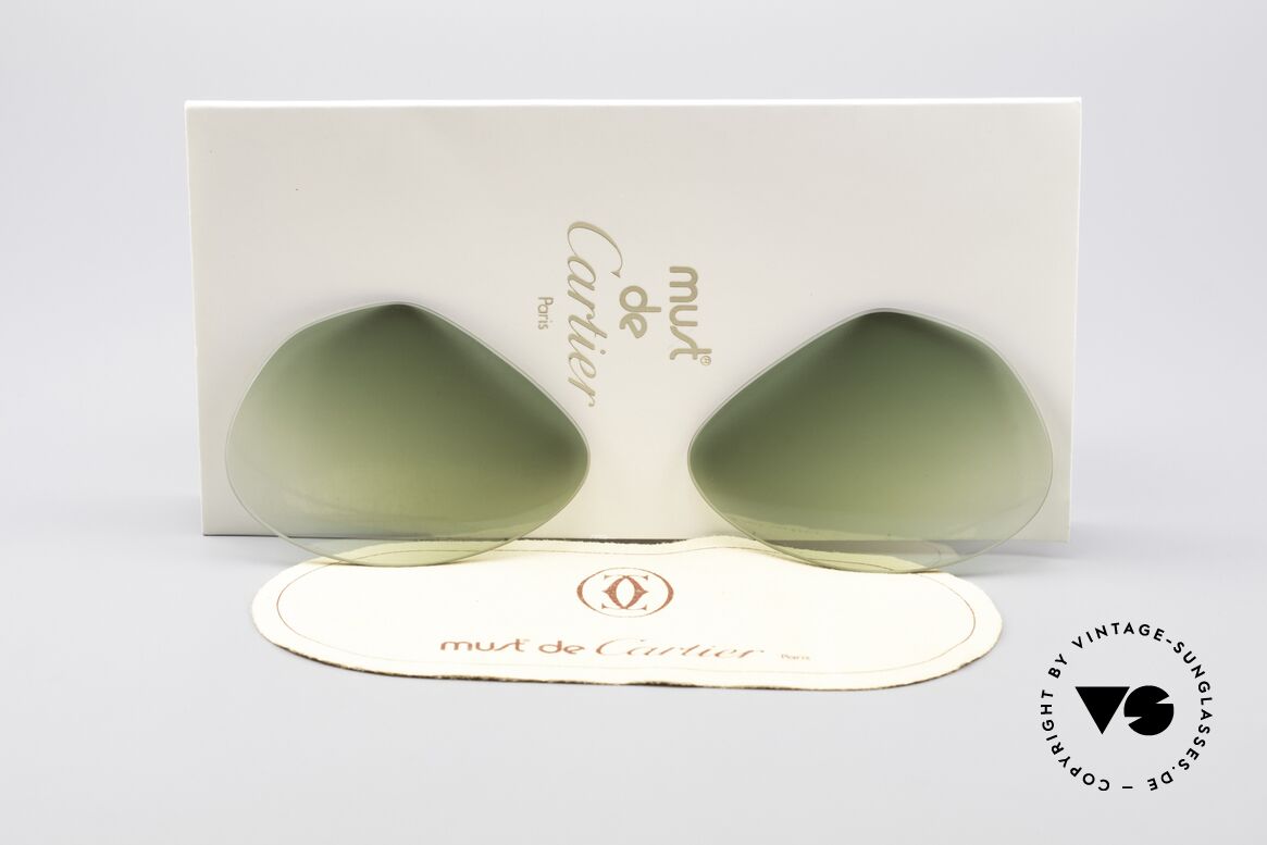 Cartier Vendome Lenses - L Green Gradient Sun Lenses, replacement lenses for Cartier mod. Vendome 62mm size, Made for Men