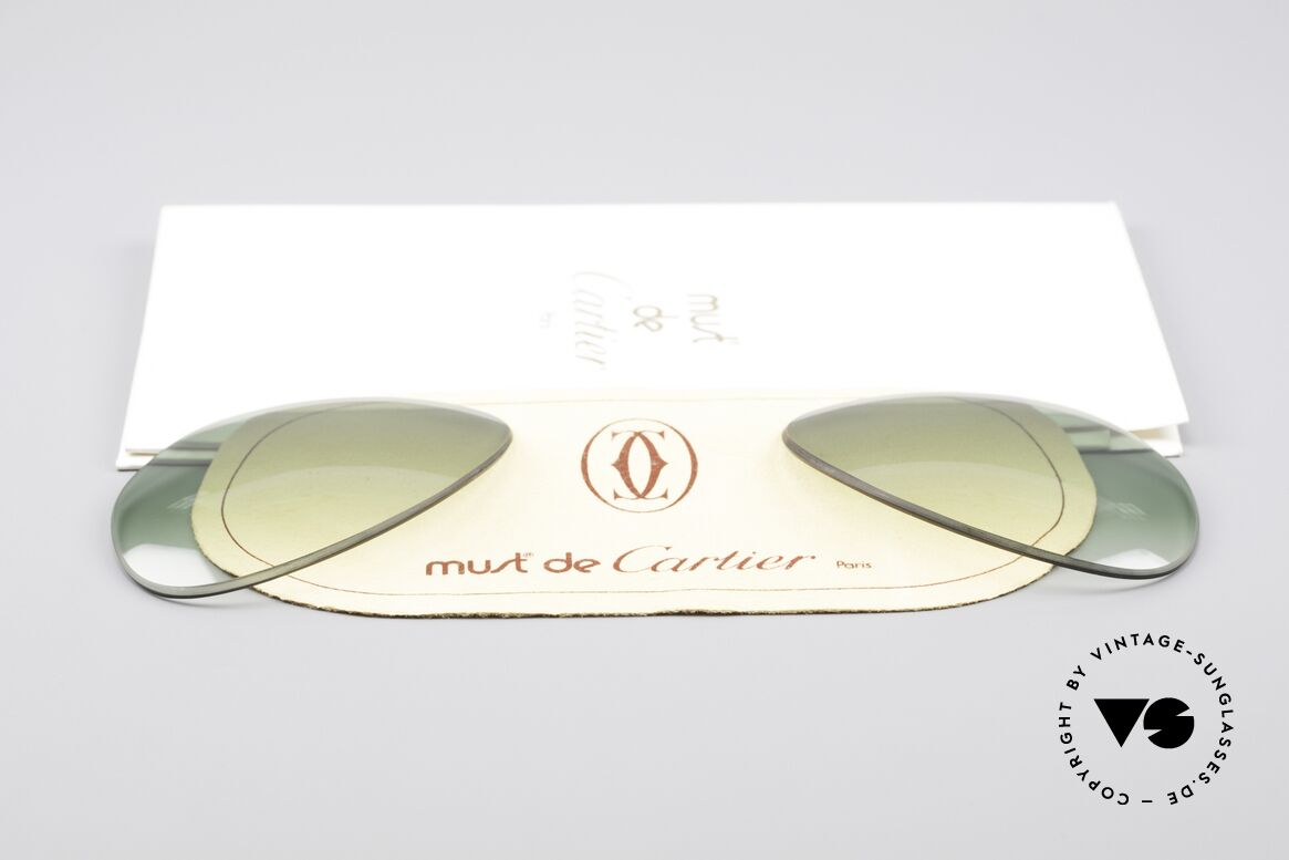 Cartier Vendome Lenses - L Green Gradient Sun Lenses, made by our optician (thus, brand-new and scratch-free), Made for Men