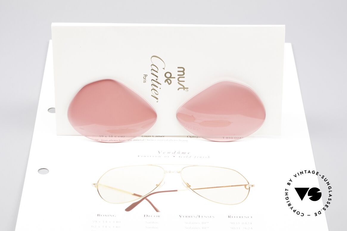 Cartier Vendome Lenses - M Pink Sun Lenses, pink tinted (so, you can see the world thru pink glasses), Made for Men and Women