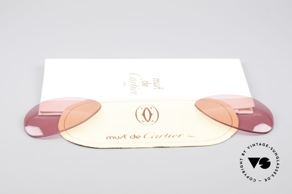Cartier Vendome Lenses - M Pink Sun Lenses, made by our optician (thus, brand-new and scratch-free), Made for Men and Women