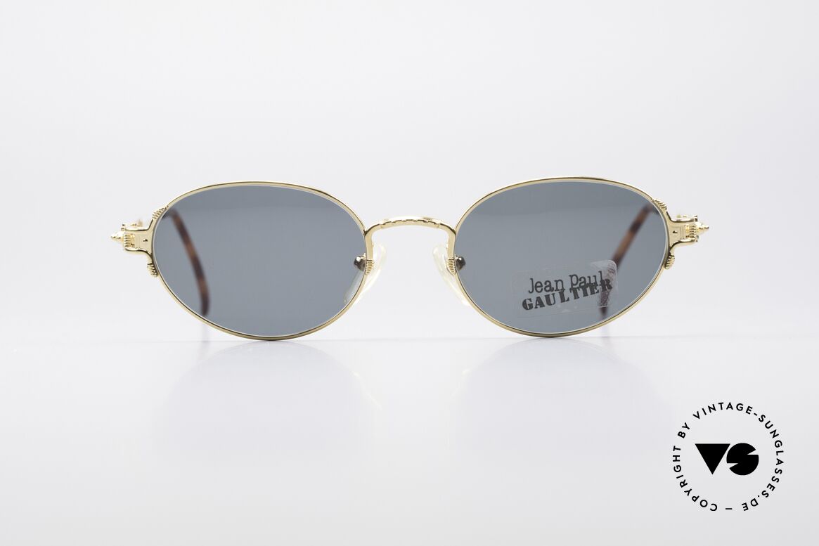 Jean Paul Gaultier 55-5108 Gold Plated Oval Frame, rare vintage sunglasses by Jean Paul GAULTIER, Made for Men and Women